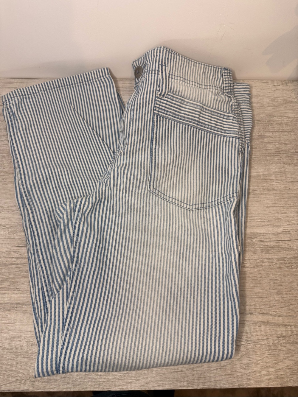 Anthropologie Pilcro Striped High-Rise Utility Patch Pocket Crop Jeans Size 28 - Picture 10 of 10